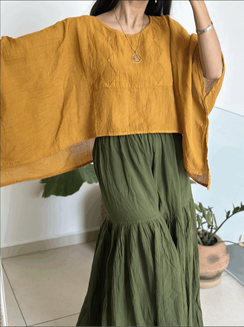Blusa Arrecife Mostaza